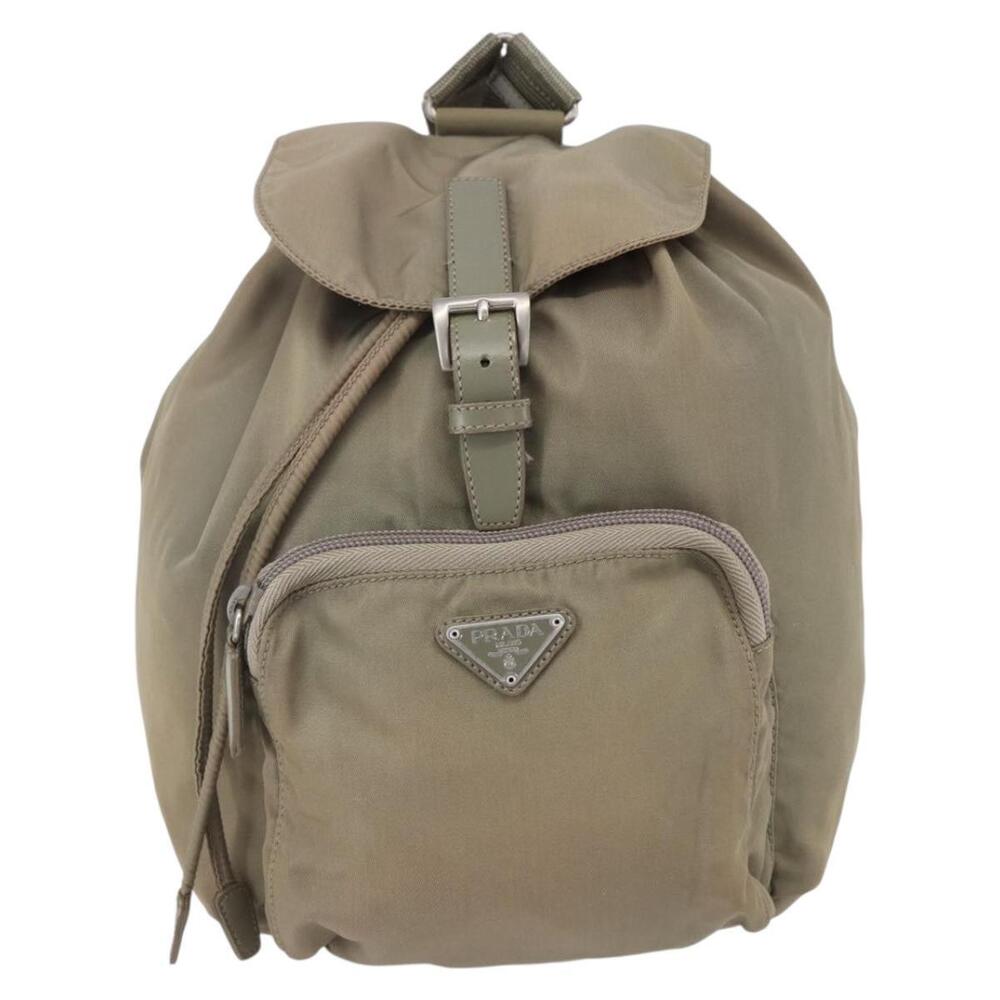 PRADA Backpack Nylon Beige Silver Auth 148934 - Picture 13 of 16